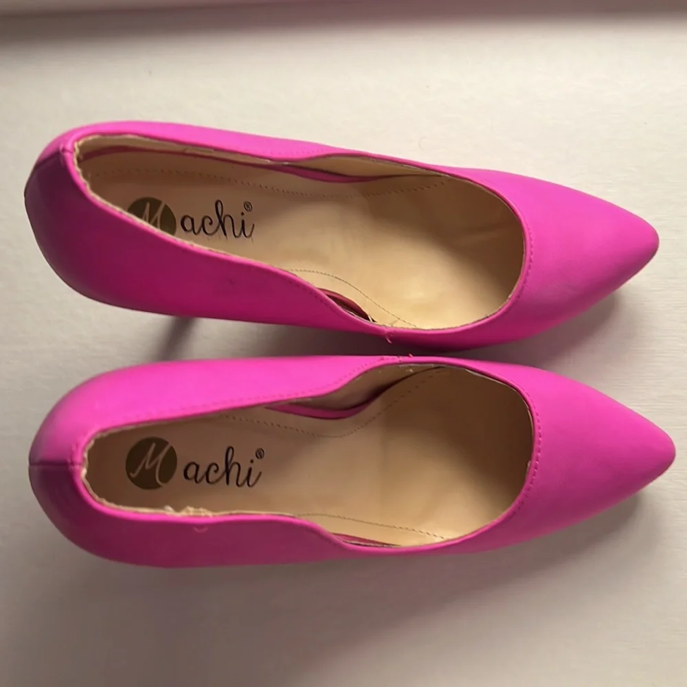 Neon Hot Machi pink heels! ππ size 8ππ Barbie Core! - Picture 10 of 13